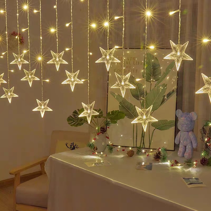 LED Snowflake Curtain Lights