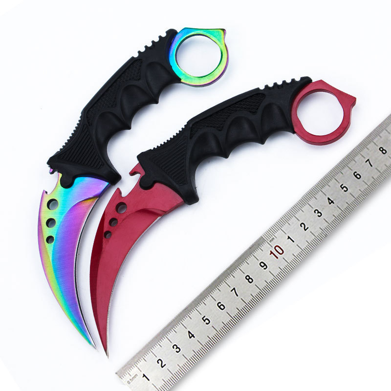 [New Version] Three-eye pure color claw knife CSGO high hardness claw knife outdoor wild claw knife colorful claw knife