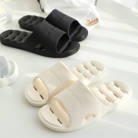 EVA Home Indoor Non-slip Soft Bottom Leakage Bath Men and Women Couple Home Slippers Hollow Bathroom Home Sandals