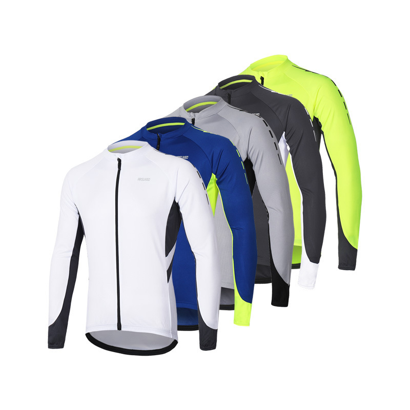 Aisuou in stock color matching quick-drying breathable cycling long sleeve mountain bike cycling clothes 6030