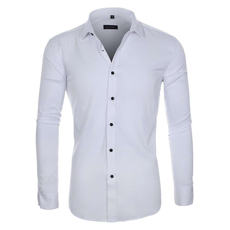 Cross-border Hot Selling Amazon Airwallex Ebay Wishy High Stretch Shirt Men's Long Sleeve Non-ironing