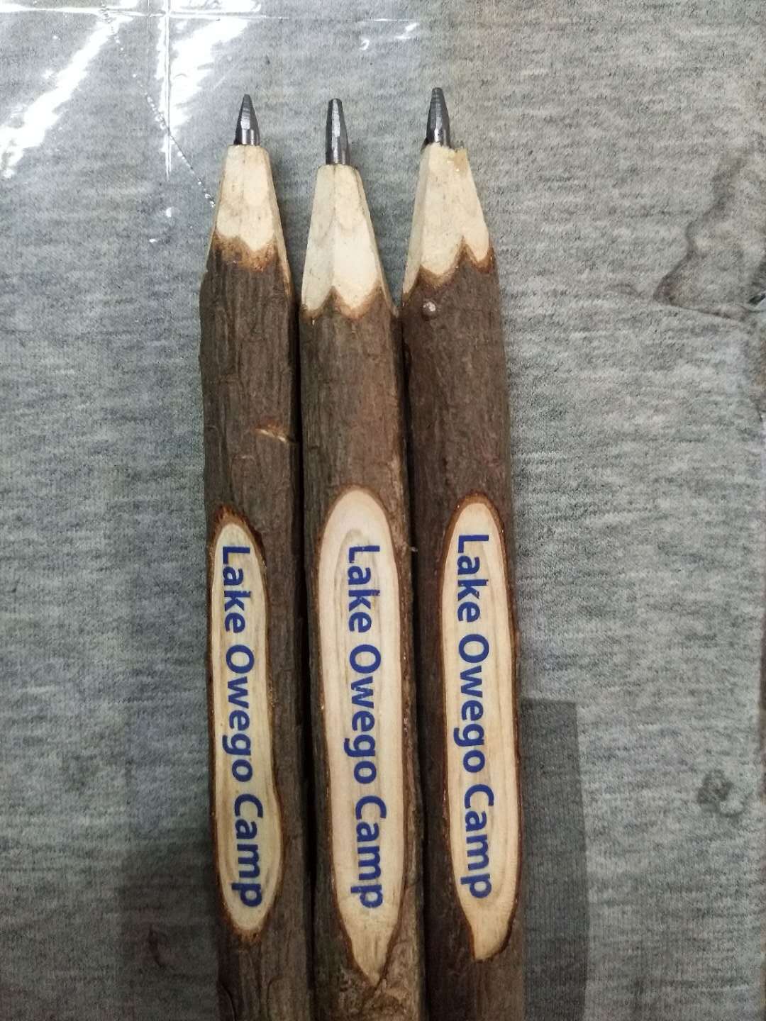 Pine Branch ballpoint pen wooden degradable disposable ballpoint pen printing enterprise advertising logo