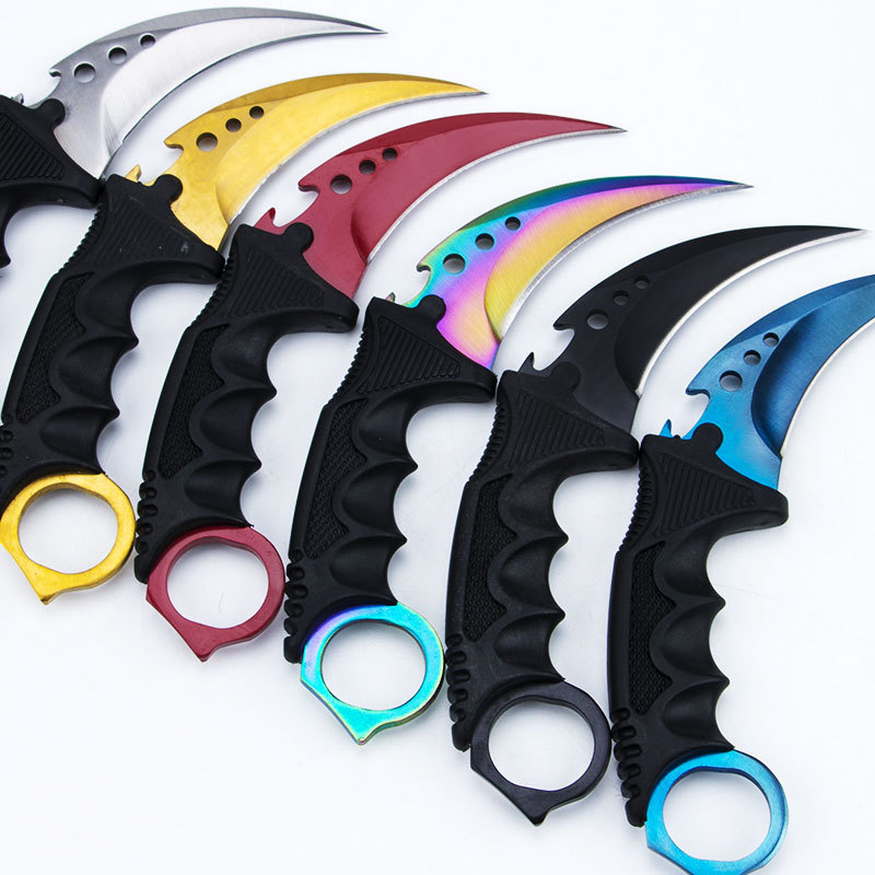 [New Version] Three-eye pure color claw knife CSGO high hardness claw knife outdoor wild claw knife colorful claw knife
