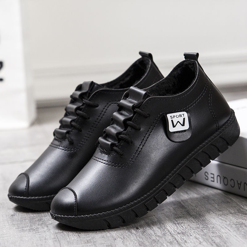 2022 New Spring and Summer Women's Shoes for Students Korean Style Fashionable All-match Casual Leather Shoes for Women Middle-aged and Elderly Mothers Shoes