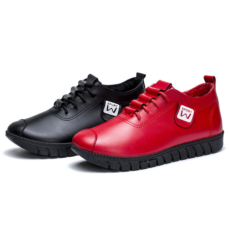 2022 New Spring and Summer Women's Shoes for Students Korean Style Fashionable All-match Casual Leather Shoes for Women Middle-aged and Elderly Mothers Shoes