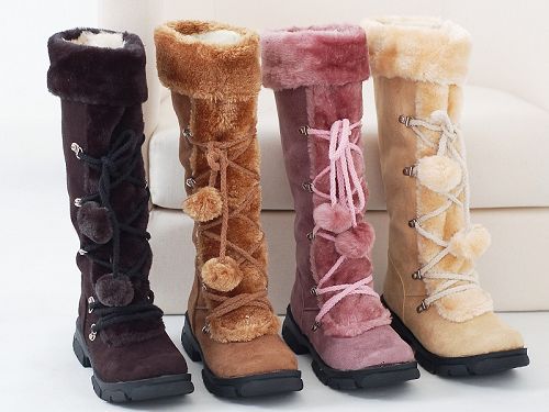 40-43 plus size cotton shoes autumn and winter warm thickened snow boots women's boots ball strap high boots big children's cotton boots B7