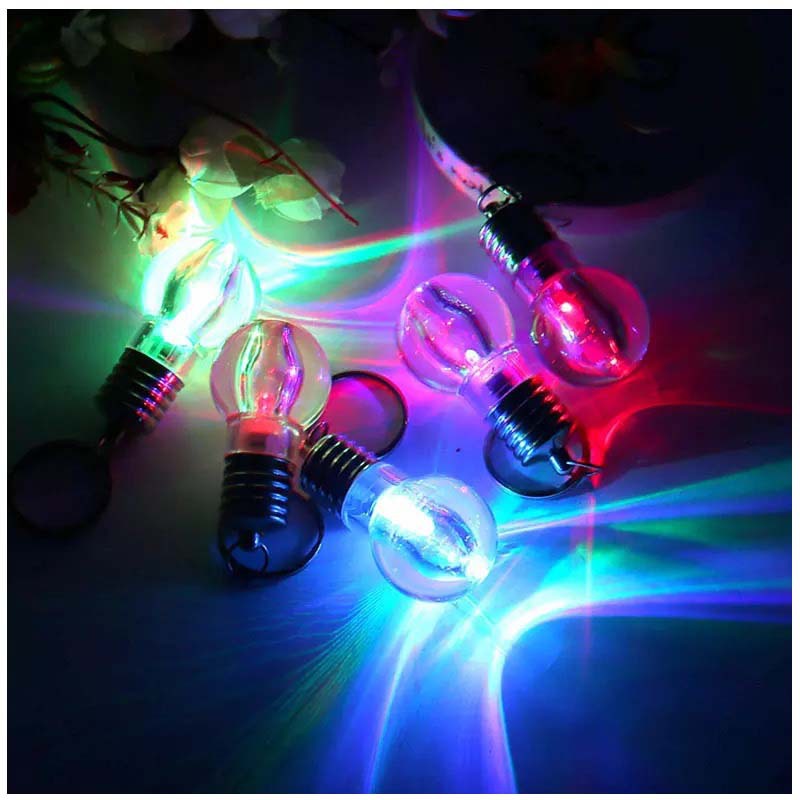 LED colorful light bulb mini light bulb keychain clothing pendant creative small gift printable logo