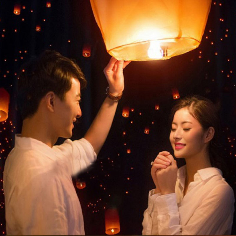 Free shipping Kongming lamp factory wholesale large flame retardant color blessing wishing lamp holiday love sky lamp stall foreign trade