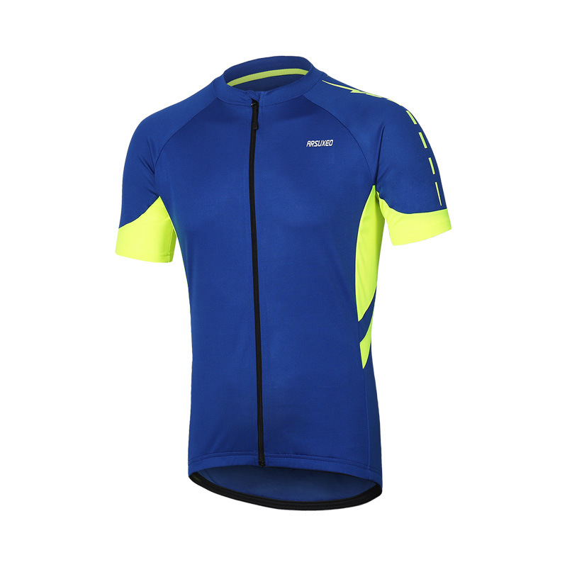 Amazon Summer Men's Cycling Wear Bicycle Wear Short-sleeved Top Full Zip Quick-drying Breathable Sweat-absorbent 636