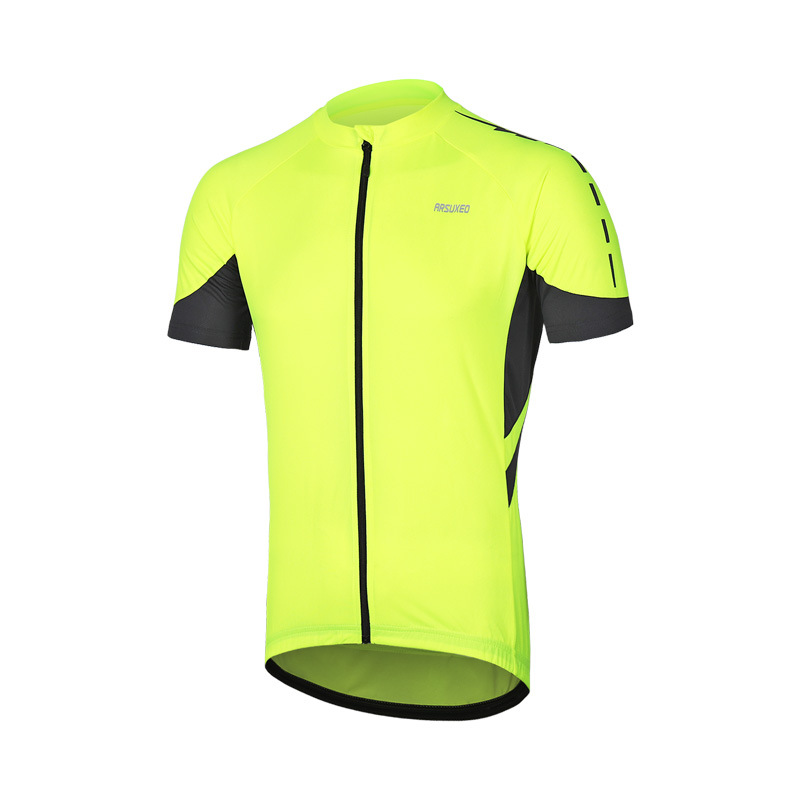 Amazon Summer Men's Cycling Wear Bicycle Wear Short-sleeved Top Full Zip Quick-drying Breathable Sweat-absorbent 636