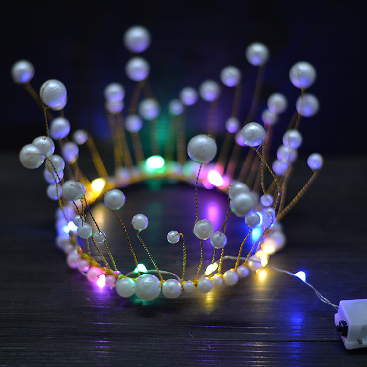 New bridal crown headdress beaded cake Crown Pearl Crown wedding dress jewelry wholesale