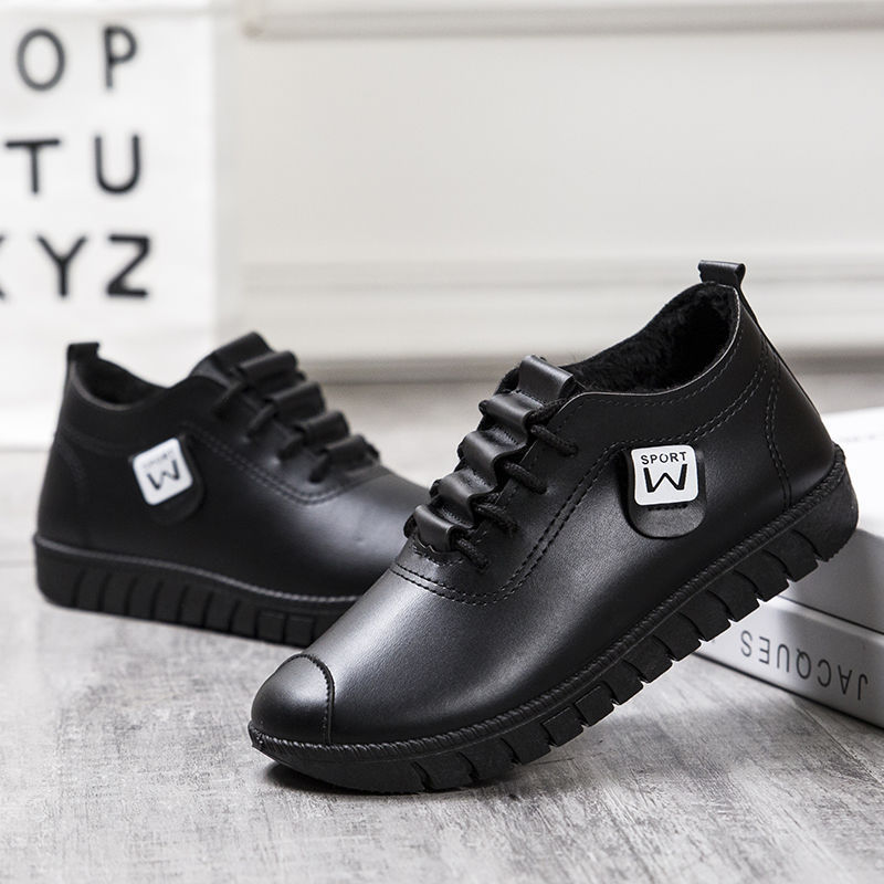 2022 New Spring and Summer Women's Shoes for Students Korean Style Fashionable All-match Casual Leather Shoes for Women Middle-aged and Elderly Mothers Shoes