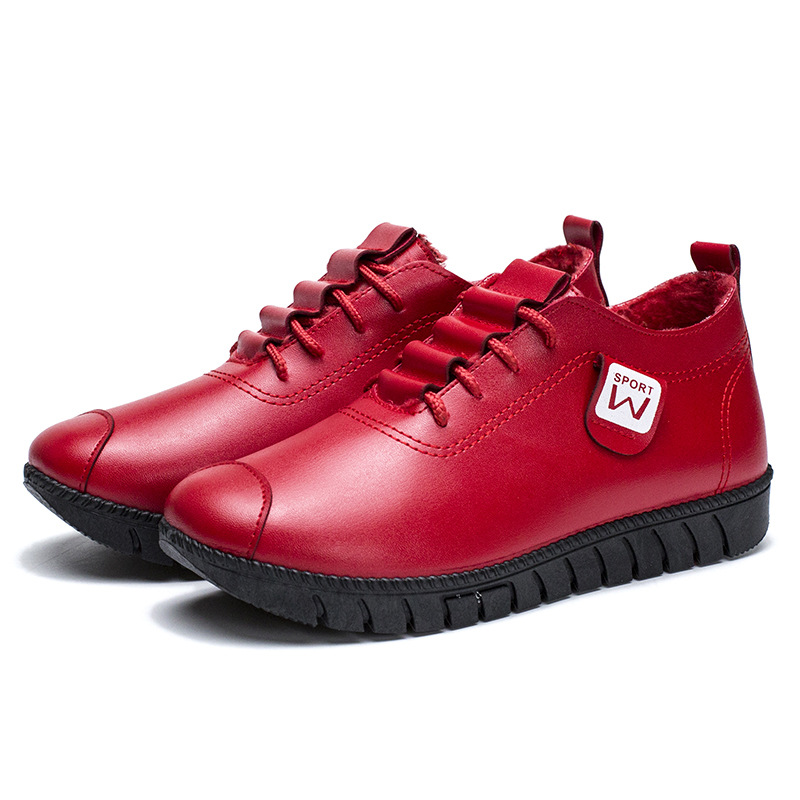 2022 New Spring and Summer Women's Shoes for Students Korean Style Fashionable All-match Casual Leather Shoes for Women Middle-aged and Elderly Mothers Shoes