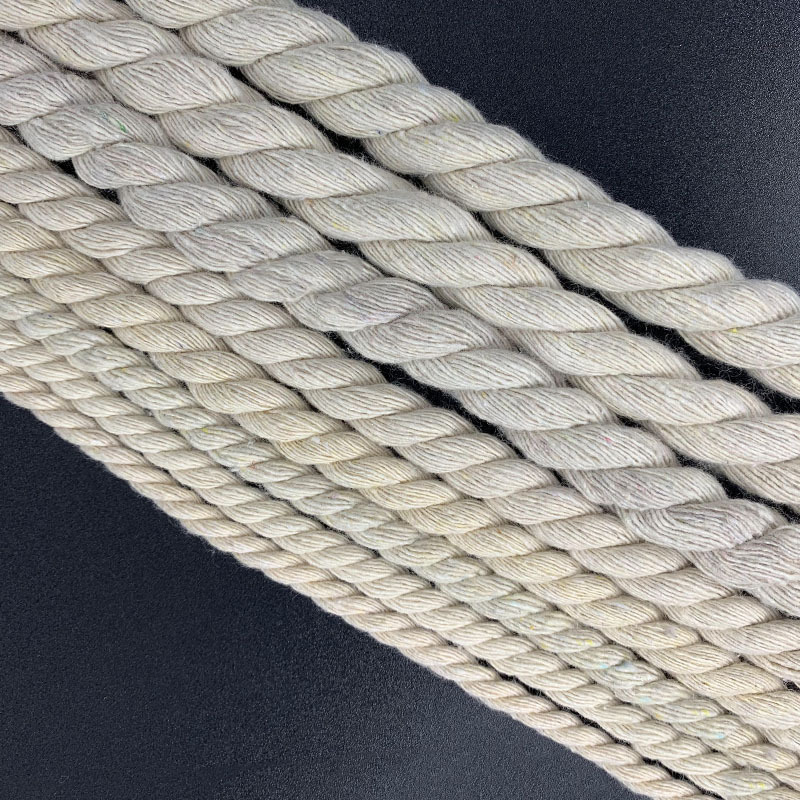 Black white three-strand cotton rope bleached cotton rope toy clothing rope twisted rope decoration luggage cotton rope Interior decoration