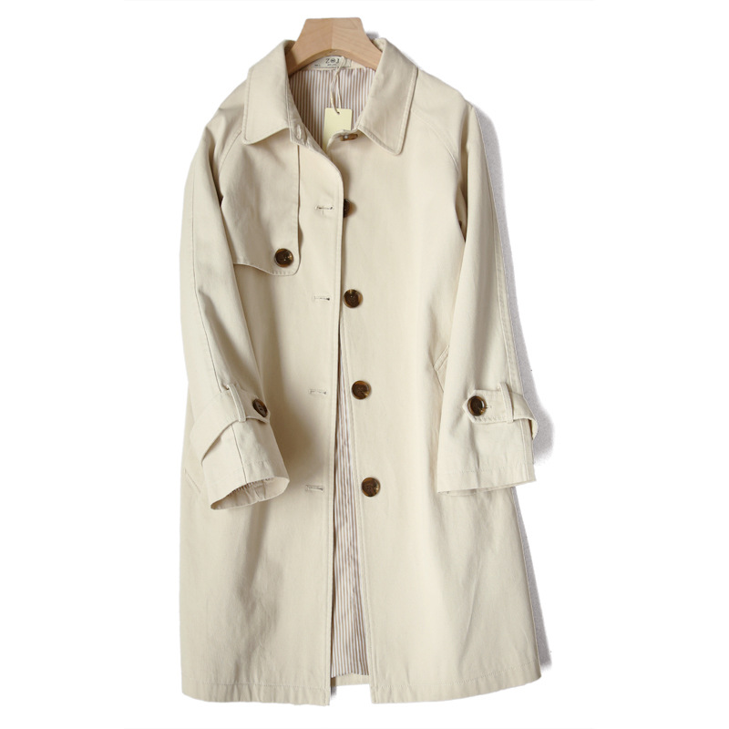 Temperament windbreaker women's long 2023 autumn women's cotton casual coat women's clothes Japanese new a generation of hair