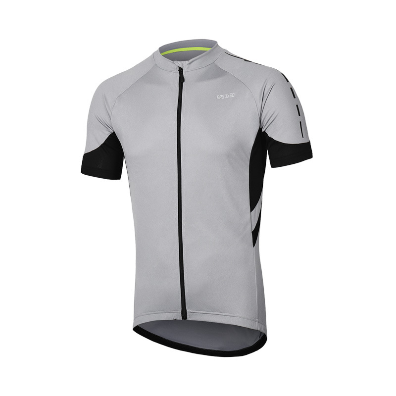 Amazon Summer Men's Cycling Wear Bicycle Wear Short-sleeved Top Full Zip Quick-drying Breathable Sweat-absorbent 636