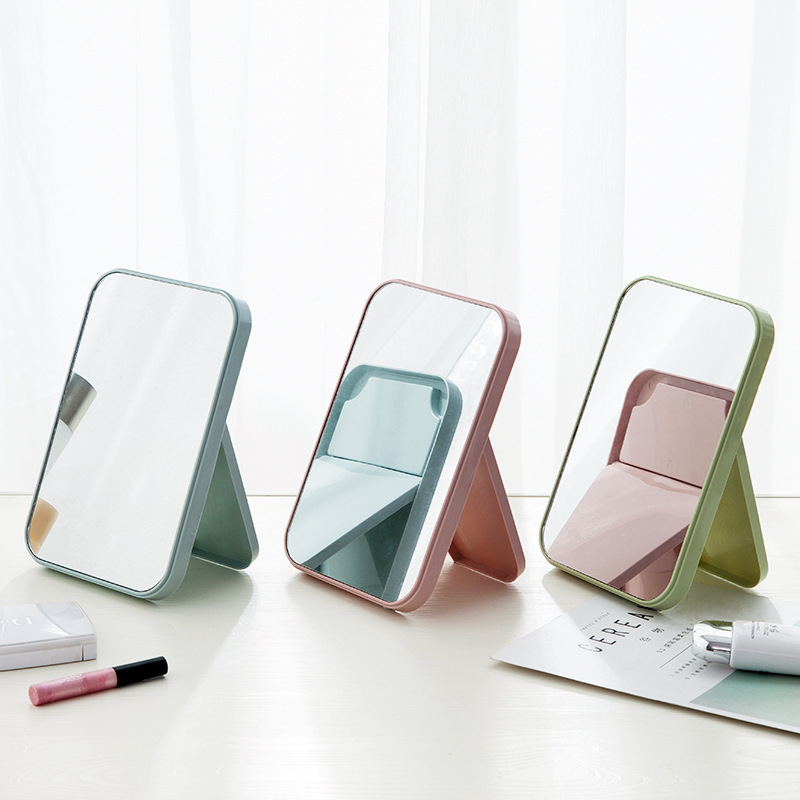 HD folding makeup mirror portable desktop dressing mirror square dormitory students desktop small mirror wholesale