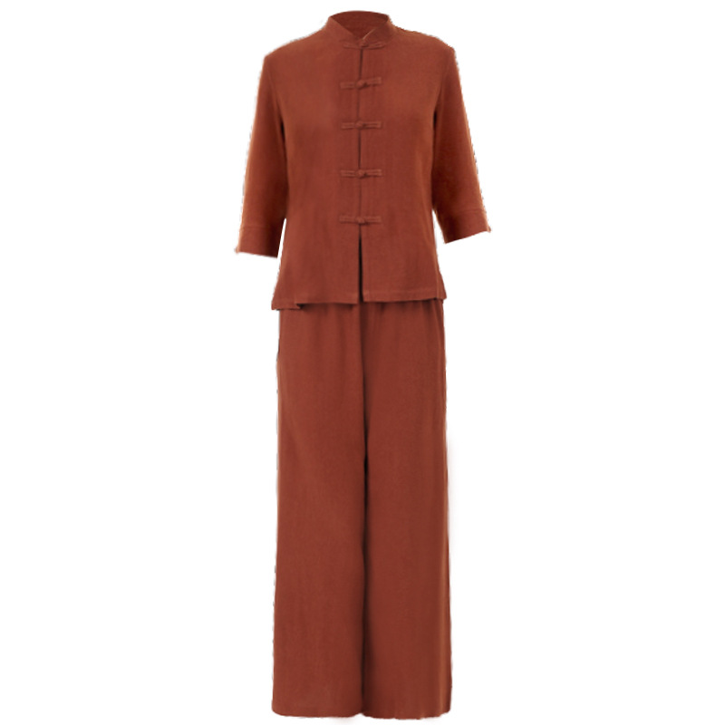 Jushi Suit Meditation Meditation Yoga Suit Women's Zen Tea Art Cotton and Linen Tai Chi Suit Autumn and Winter Loose Large Size 6071