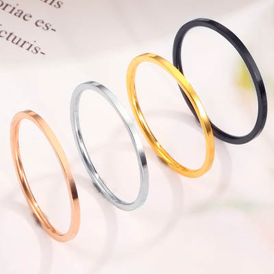 Europe and the United States cross-border explosions couples ultra-fine glossy titanium steel Women's ring simple food tail ring ring stainless steel jewelry