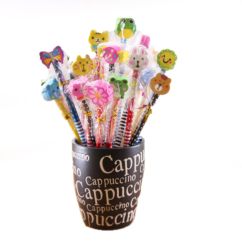Children's cartoon rubber head pencil Primary School students drawing sketch pencil hb pencil kindergarten Creative Gifts Wholesale
