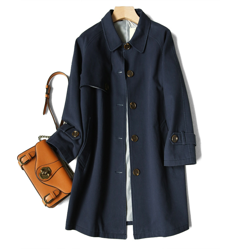 Temperament windbreaker women's long 2023 autumn women's cotton casual coat women's clothes Japanese new a generation of hair