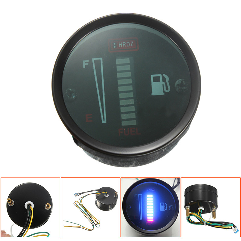 In stock wholesale car motorcycle modified meter 52mm2 inch oil gauge 12V LED fuel gauge