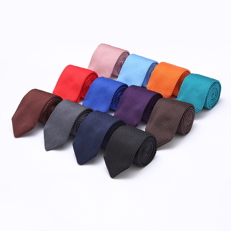 7cm Solid Color Tie Men's Business Daily Casual Polyester Pointed Black Tie Cross-border Foreign Trade Supply