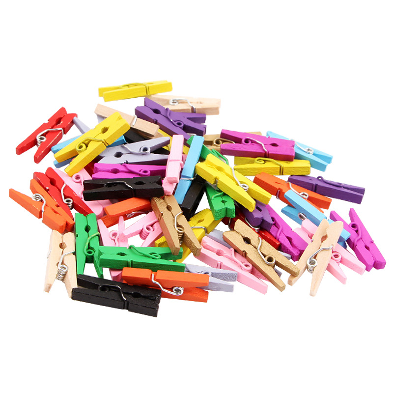 2.5cm small wooden clip color small clip photo clip photo clip wedding clip storage clip small wooden clip mini
