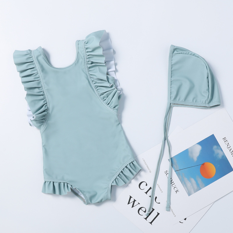 AliExpress Amazon foreign trade children's swimwear Korean baby one-piece girls' swimwear beach wear baby swimwear