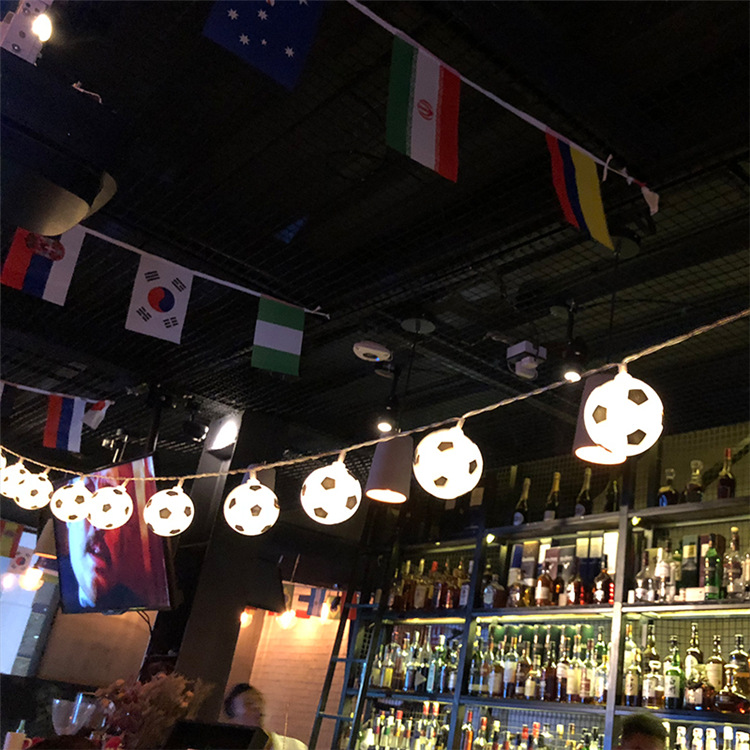 LED World Cup Football Theme Bar Indoor Party Decoration Light String Creative Festival Light String Stars Lights