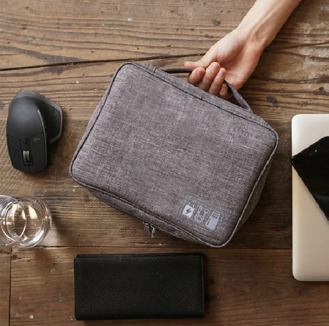 Factory direct electronic storage bag cationic polyester data cable storage bag multi-functional digital bag
