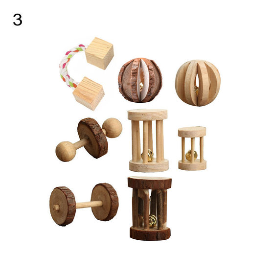 Amazon hot sale popular pet toy hamster rabbit Dutch pig parrot play molar supplies combination suit