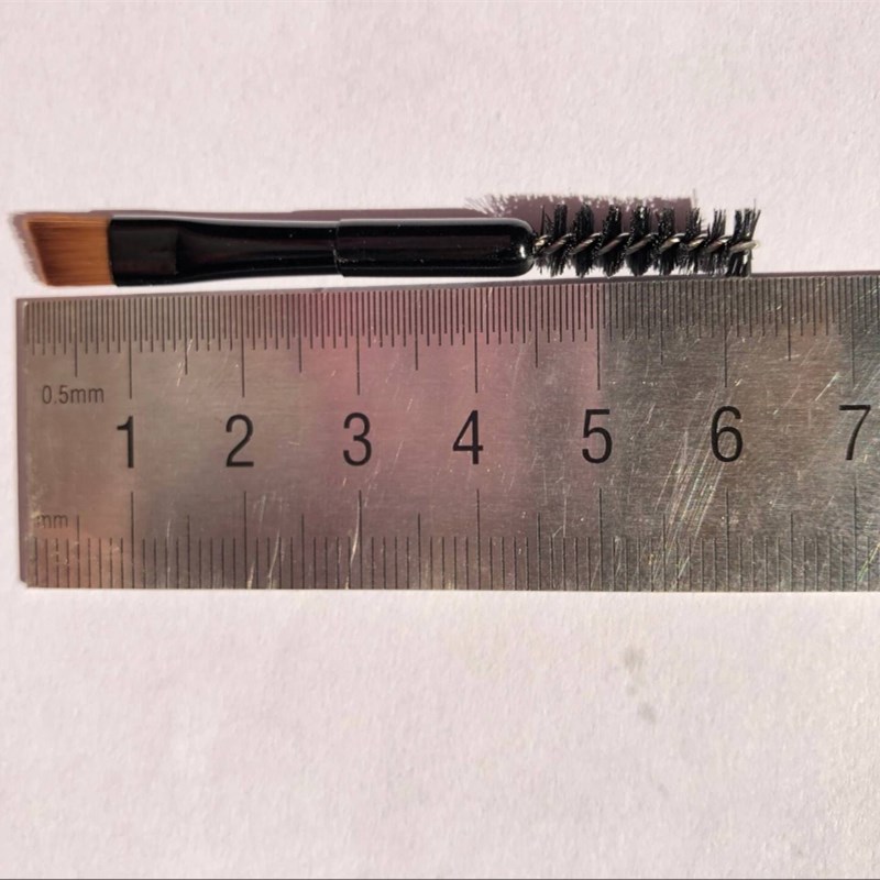 Factory direct double head oblique eyebrow brush plus eyelash roll Black two eye shadow brush eye brush beauty tool