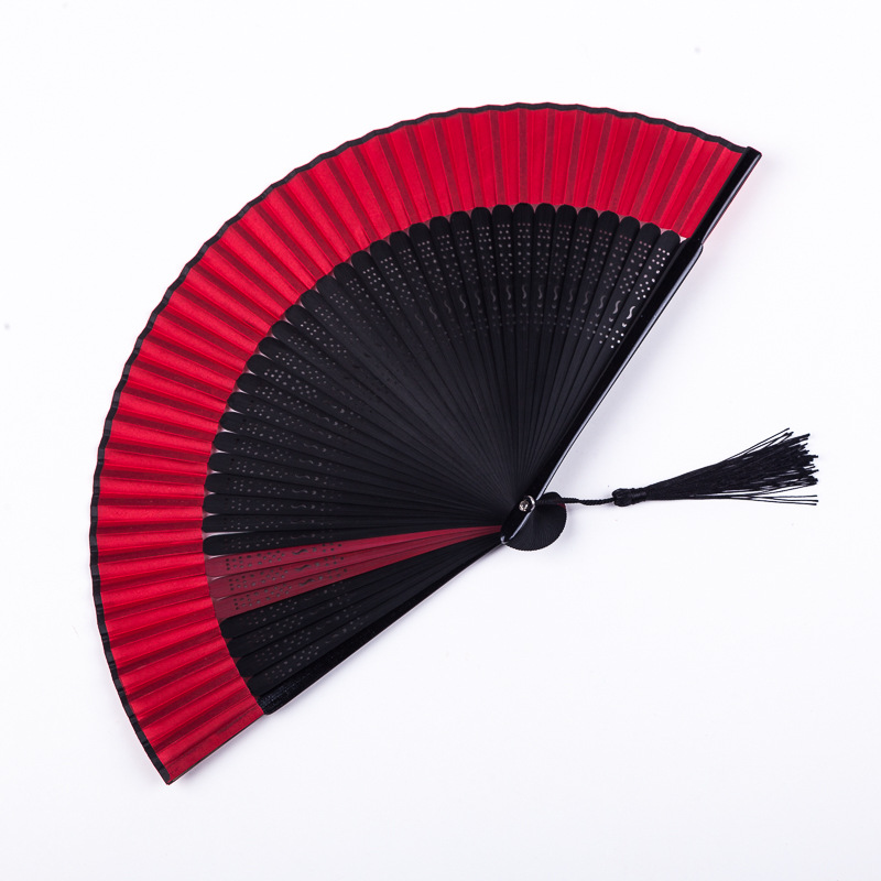 Paint all black fan folding fan Chinese style women's antique classical dance fan craft fan Amazon popular fan