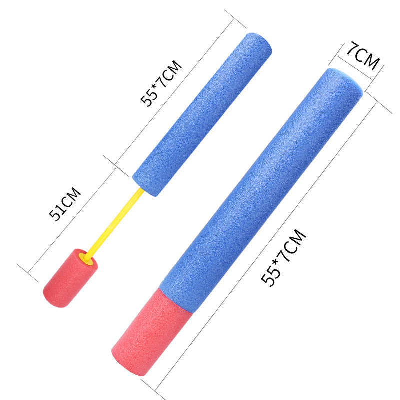 Cross-border Children's Beach Water-play Pull-out EVA Foam Gun Parent-child Interactive Outdoor Foam Water-play Toy Gun