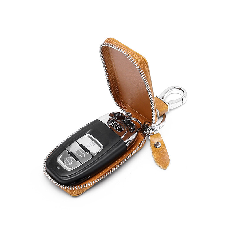 通用款汽车钥匙包真皮车钥匙保护皮套复古油蜡皮锁匙包外贸热销