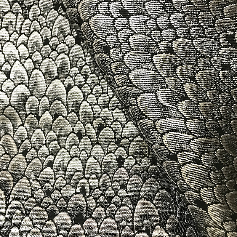 High-end retro fish scale jacquard fashion fabric diy handmade bag pillow dress shorts dress making