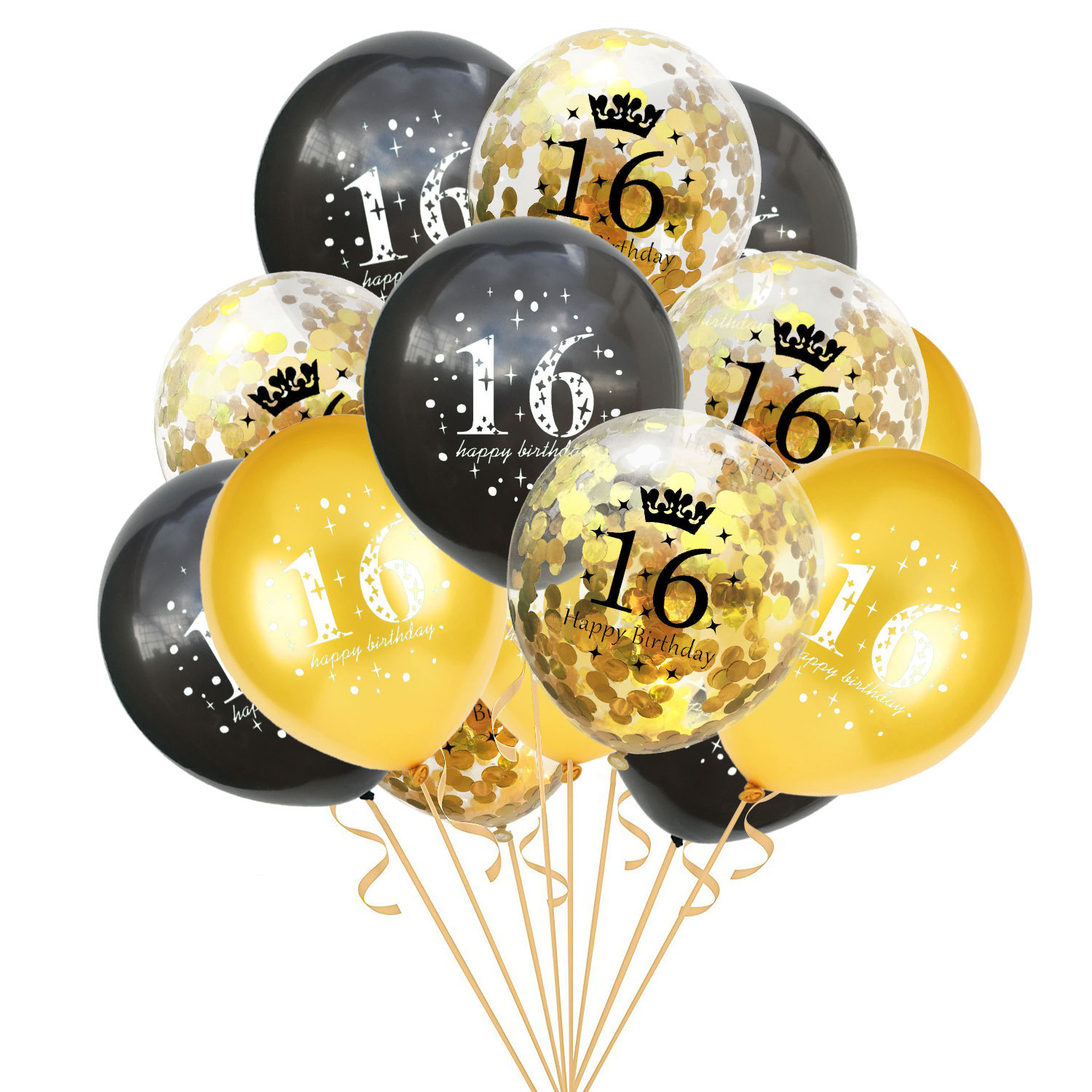 Amazon 16 18 30 40 50 60 years old balloon confetti set combination adult birthday party decoration