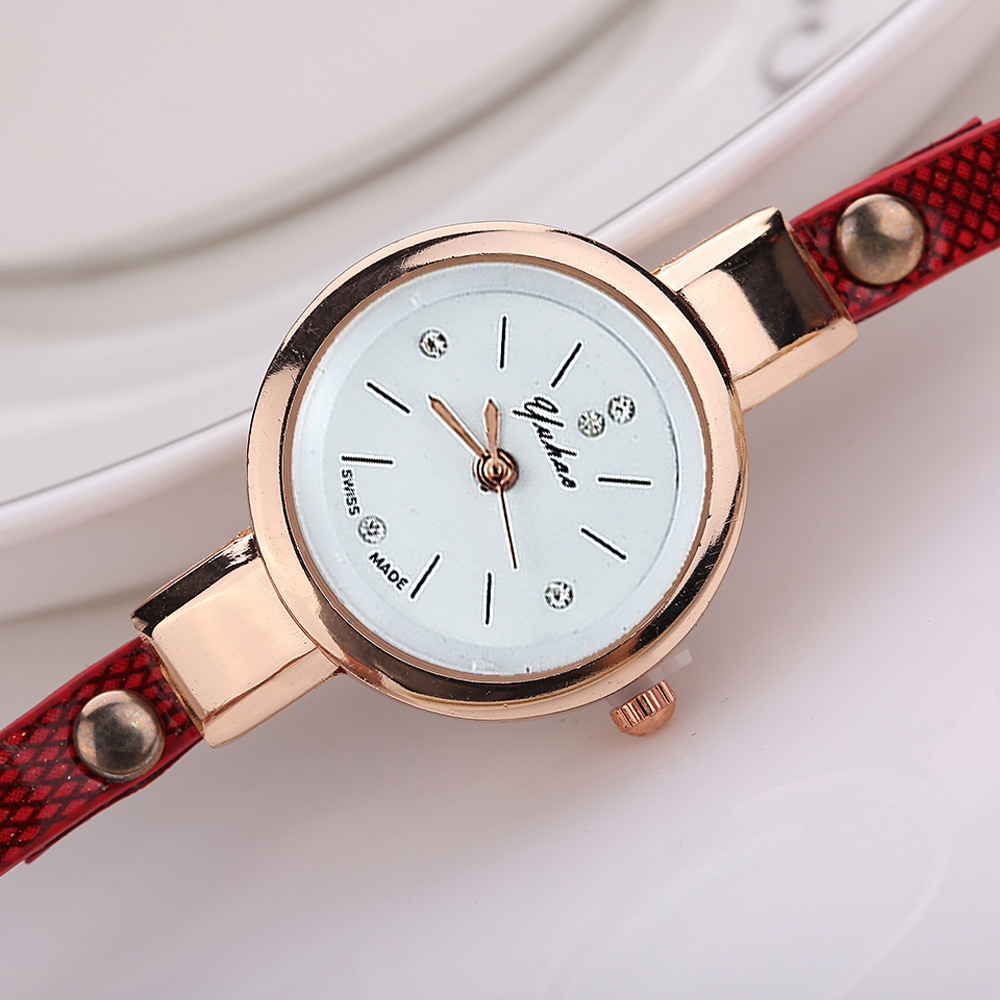 A generation of Angel pendant bracelet watch rhinestone PU circle women's new gift ladies watch AliExpress hot sale