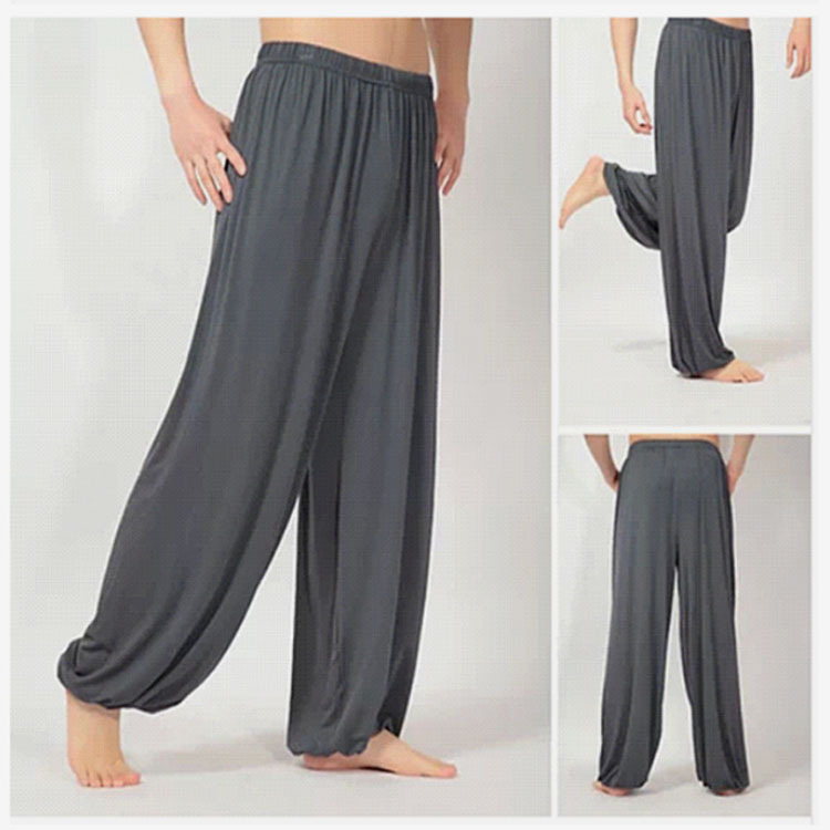 Casual Lantern Pants for Middle-aged and Elderly Tai Chi Training Pants for Men and Women Same-style Morning Exercise Wushu Clothing Modal Pants for Summer
