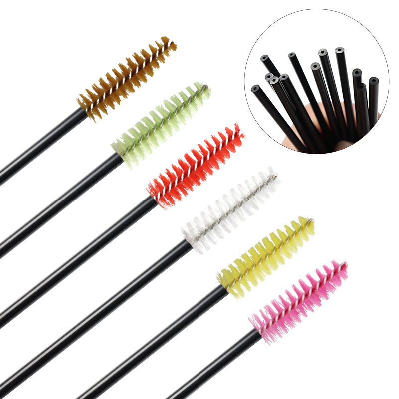 Wholesale grafting mascara brush nibou eyebrow brush 50 a pack of black rod hollow portable mascara brush - ShopShipShake