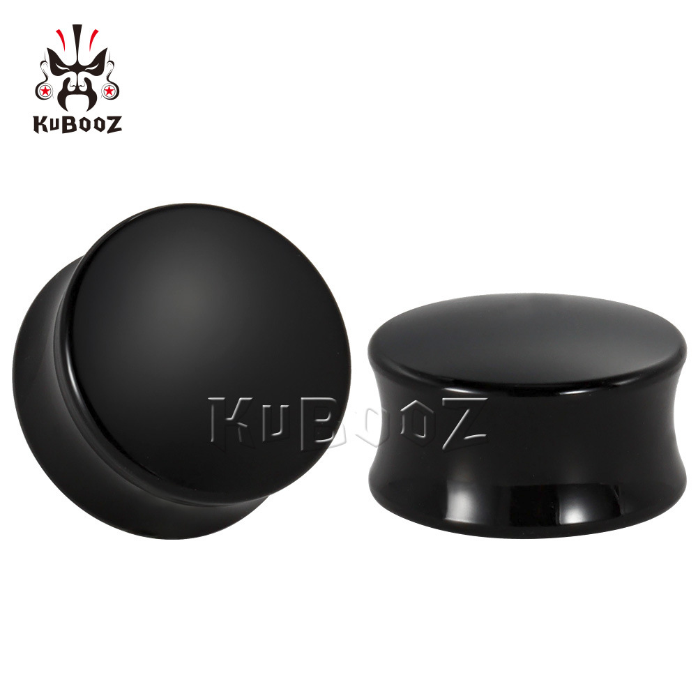 kubooz New Simple Fashion Acrylic Ear Expander Lightweight Solid Concave-convex Flat Three-sided Puncture Ear Expander Jewelry