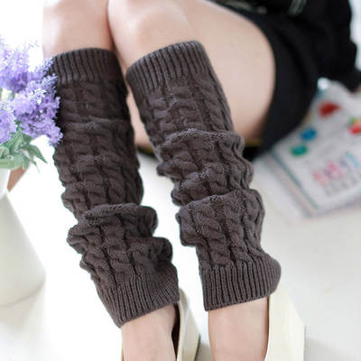 Coarse Wool Socks Leg Warmers Korean Style Stacked Socks Autumn and Winter Knitted Leg Cover Cross-border Eight-character Twist Leg Protecting Boots