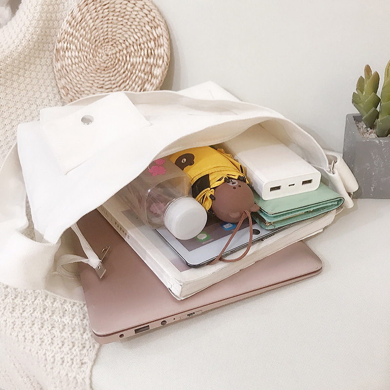 2023 New Korean Style Simple Shoulder Bag Casual Canvas Crossbody Bag Student Tram Bag Class Backpack Printed
