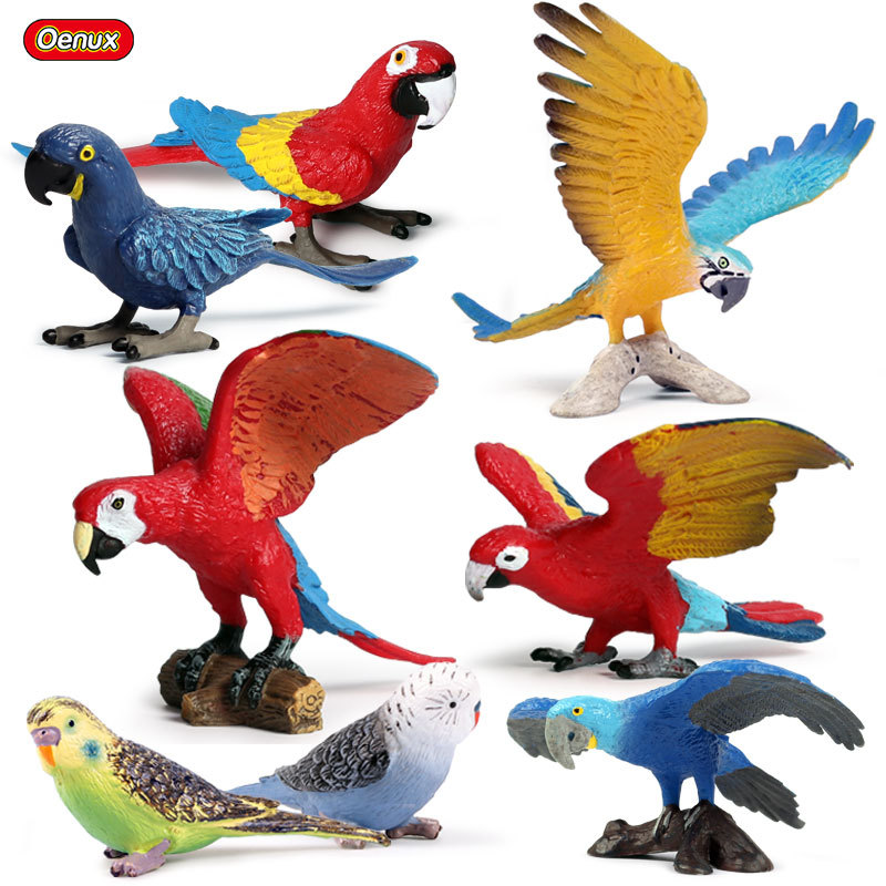 Animal Model Solid Simulation Toy Set Cognitive Bird Birds Eagle Parrot Peacock Flamingo Ornaments