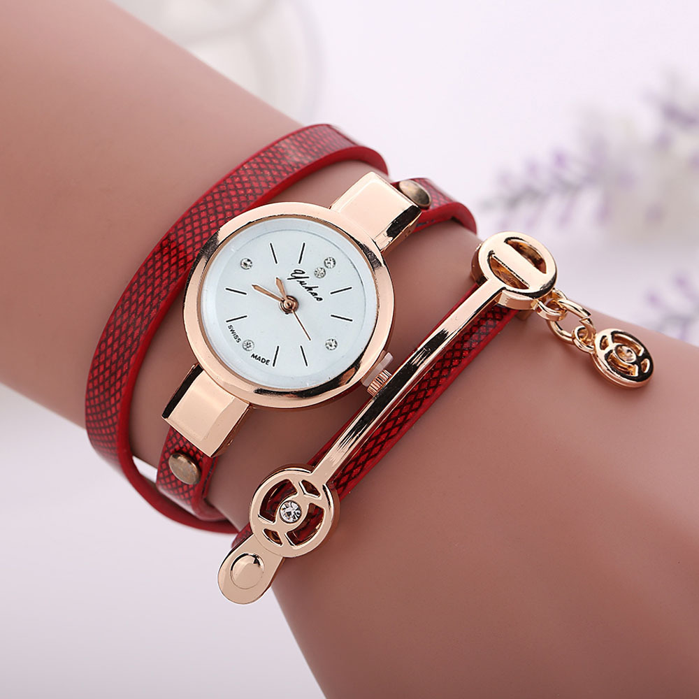 A generation of Angel pendant bracelet watch rhinestone PU circle women's new gift ladies watch AliExpress hot sale