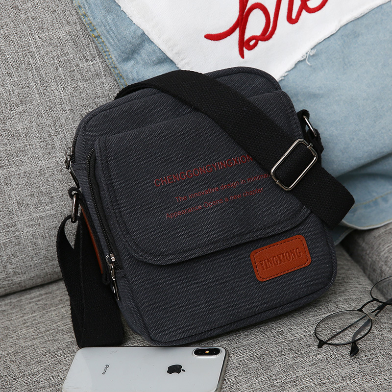 Men's Shoulder Bag Canvas Men's Crossbody Small Bag Backpack Casual Sports Bag Fashionable Korean Style Trendy Cross Bag Briefcase