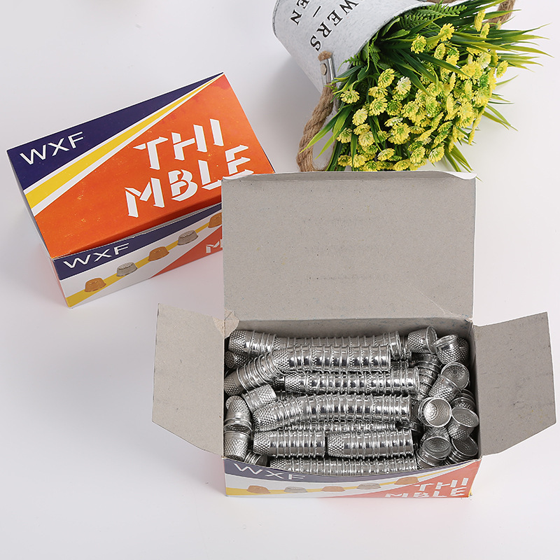Factory direct silver thimble aluminum finger set thimble thimble is not adjustable size thimble DIY sewing tools