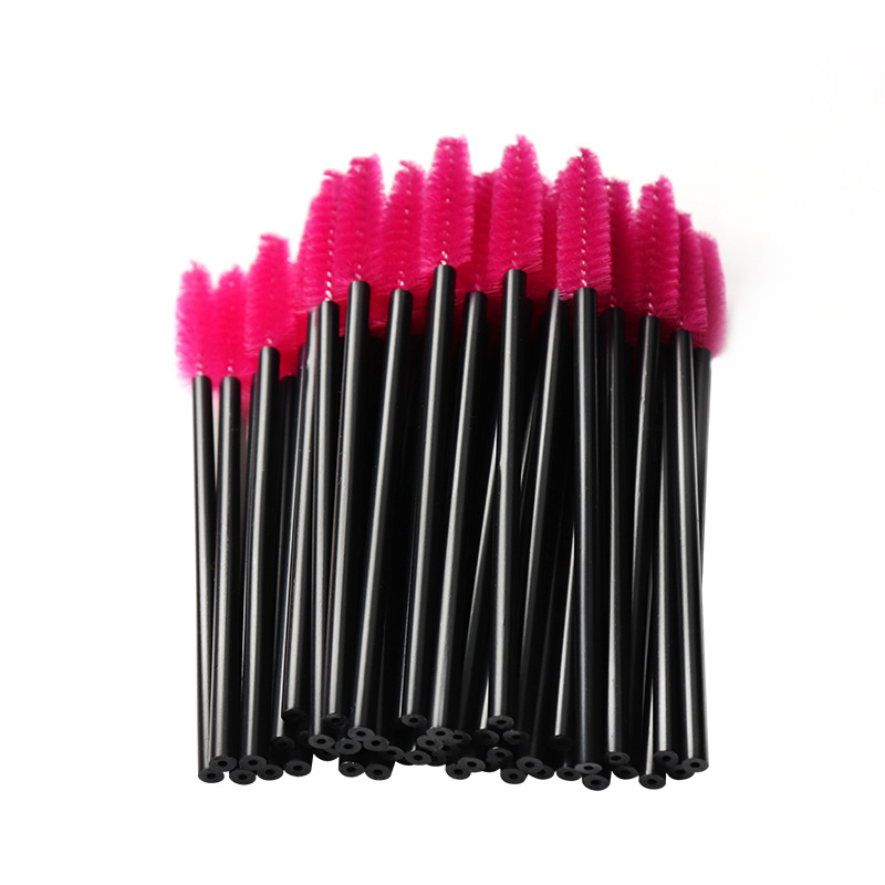 Wholesale grafting mascara brush nibou eyebrow brush 50 a pack of black rod hollow portable mascara brush