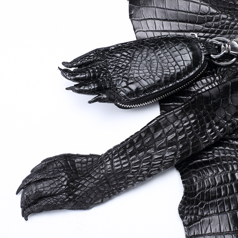 Real crocodile skin key bag crocodile claw key chain men and women leather car lock key bag business car trinkets